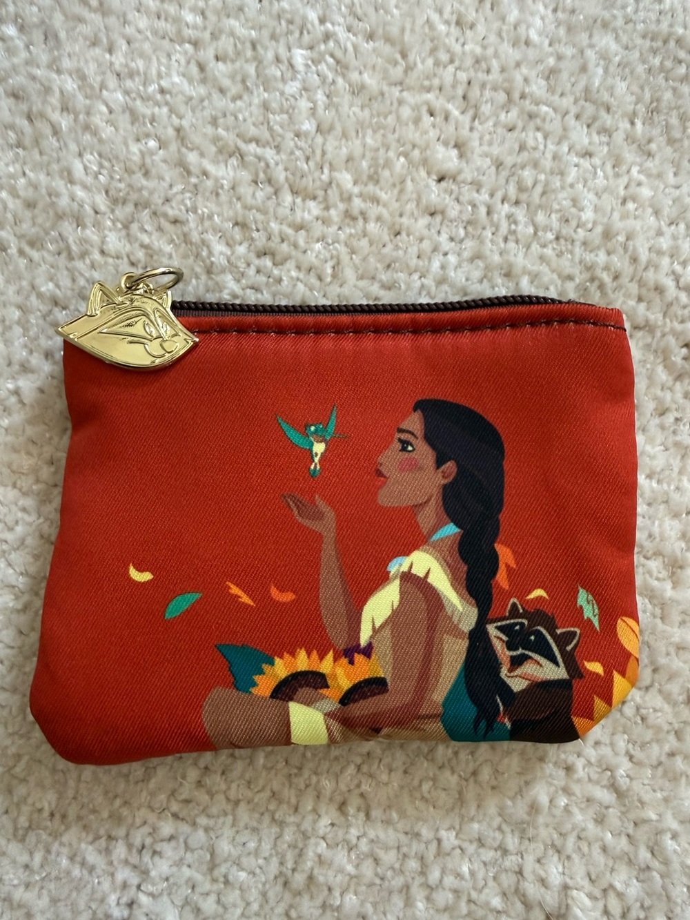 Disney Loungefly Pocahontas Meeko Flit Coin Purse Zip Pouch